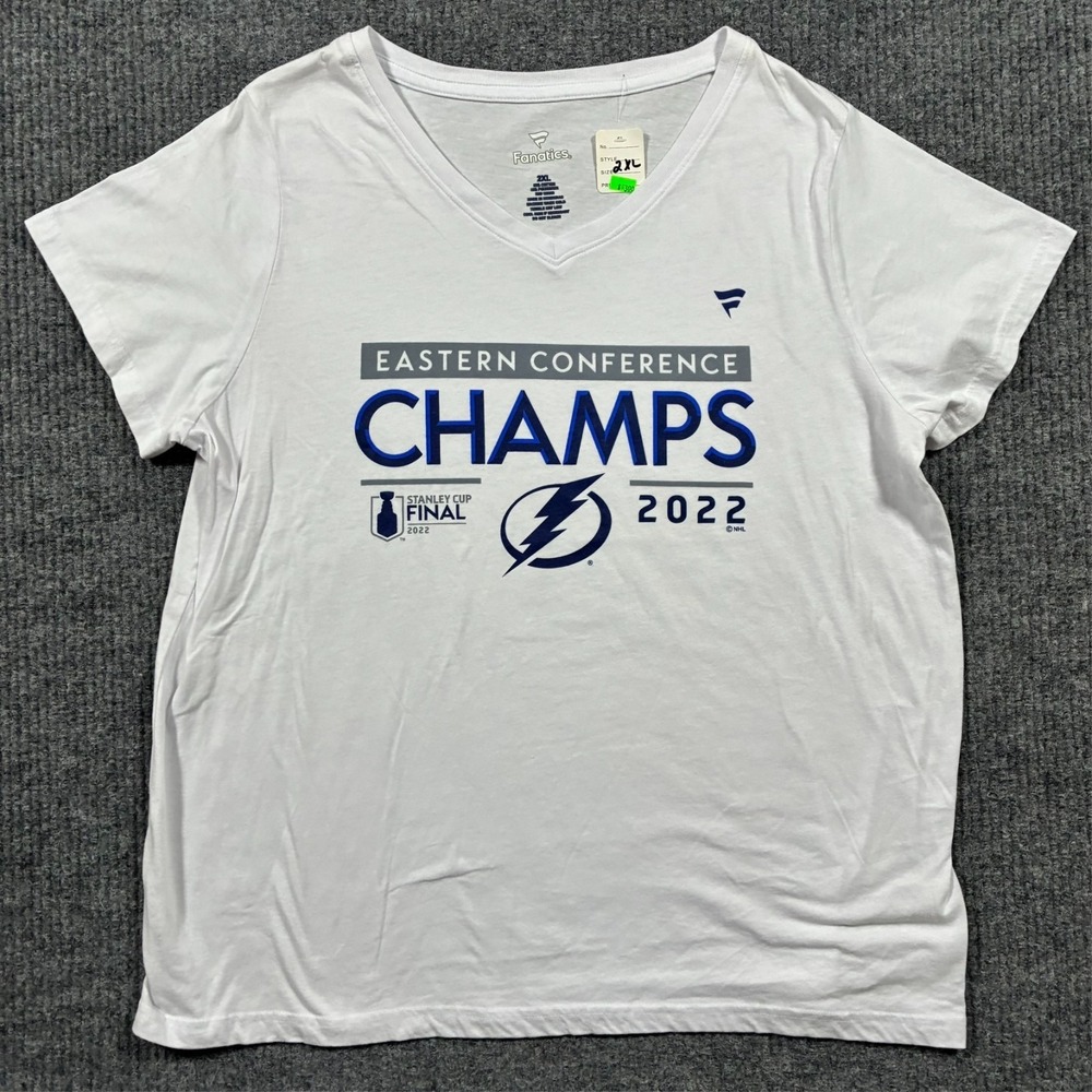 Fanatics Tampa Bay Lightning Eastern Conference Champs 2022 V Neck Shirt 2XL